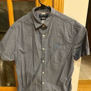 Men’s Blue & white short sleeve button down